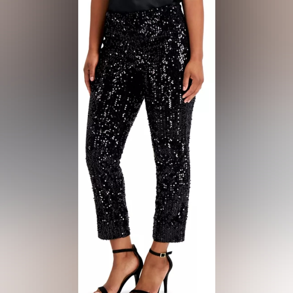 Sequined Ankle Pants
